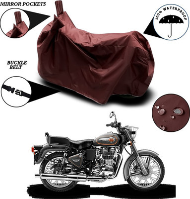 SEBONGO Waterproof Two Wheeler Cover for Royal Enfield(Bullet 500, Maroon)