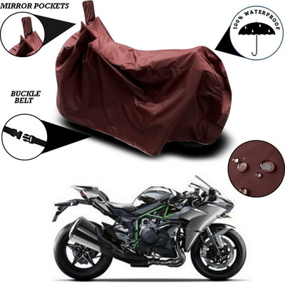 ANTHUB Waterproof Two Wheeler Cover for Kawasaki(Ninja H2, Maroon)