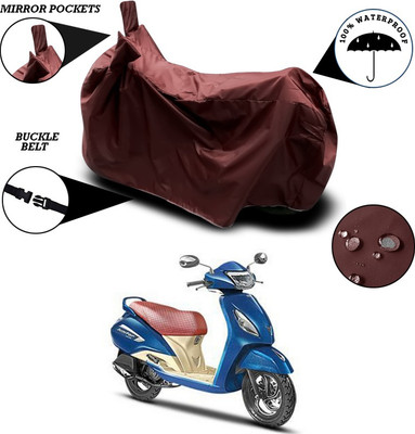 ANTHUB Waterproof Two Wheeler Cover for TVS(Jupiter, Maroon)