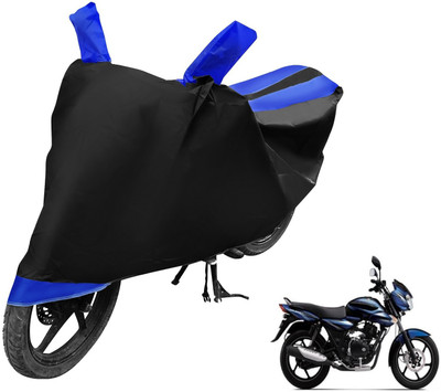 Auto Hub Two Wheeler Cover for Bajaj(Discover 135, Black, Blue)