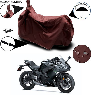 ANTHUB Waterproof Two Wheeler Cover for Kawasaki(Ninja 650, Maroon)