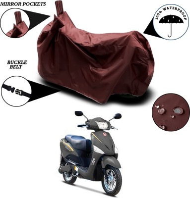 SEBONGO Waterproof Two Wheeler Cover for Hero(Electric Optima, Maroon)