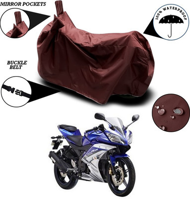 ANTHUB Waterproof Two Wheeler Cover for Yamaha(YZF R15 S, Maroon)