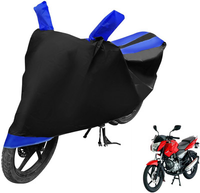 MOCKHE Two Wheeler Cover for Bajaj(Pulsar 135 LS DTS-i, Black, Blue)
