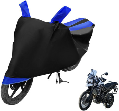 MOCKHE Two Wheeler Cover for Triumph(Tiger 800 XCA, Black, Blue)
