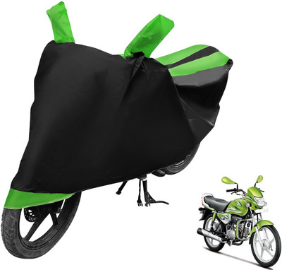 Auto Hub Two Wheeler Cover for Hero(HF Deluxe Eco, Black, Green)