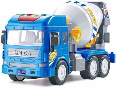 Dherik Tradworld Musical Cement Concrete Mixer Toy Truck for Kids with Movable Mixer Drum and Colorful Light Effects & Sound multicolor(Multicolor, Pack of: 1)