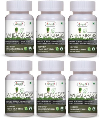 Vringra Wheatgrass Capsules For Immunity Booster–Wheatgrass Extract Capsules(Pack of 6)(6 x 10 Tablets)