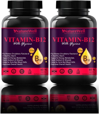 Naturewell B-Complex Vitamins-B12, B1, B2, B3, B6, Biotin B-Complex Supplement (120NRed)ultra(2 x 60 No)