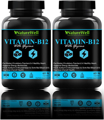 Naturewell Organic B Complex Vitamins B12 and Biotin for Hair and Energy (120N Blue)ultra(2 x 60 No)