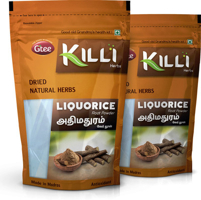 KILLI Liquorice | Adhimadhuram | Mulethi | Yashtimadhu Root Powder, 100g (Pack of 2)(2 x 100 g)