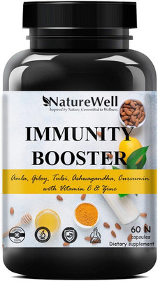 Naturewell Immunity Booster Capsule ,Vitamin C 1000mg for Glowing Skin (60 capsule)Ultra(60 No)