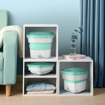 KitchExpo Mini Folding Washing Machine Electric AC Powered Portable, Foldable...