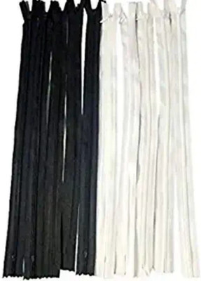 UNIQUE RETAIL 5 Black 5 white zips White, Black Nylon Invisible Zipper