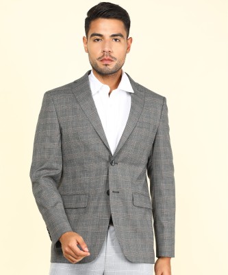 PETER ENGLAND Checkered Single Breasted Casual Men Blazer(Brown, Grey)