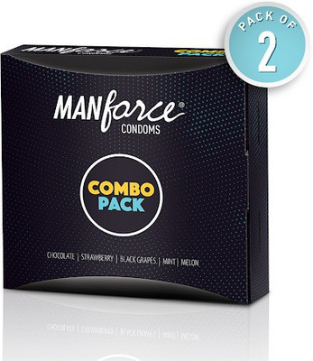MANFORCE Condoms Combo Pack, Assorted Flavours Condom (Set of 2, 40S)