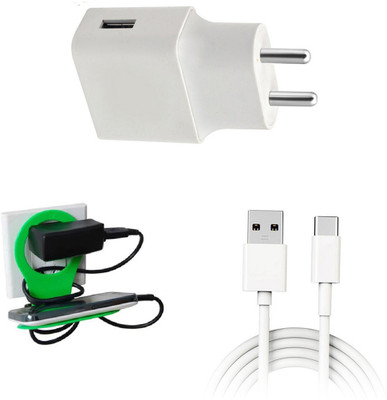 DAKRON Wall Charger Accessory Combo for OPPO F17(White)