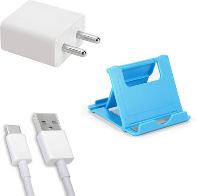 DAKRON Wall Charger Accessory Combo for Samsung Galaxy F41(White)