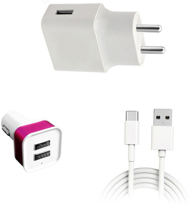 DAKRON Wall Charger Accessory Combo for OPPO F17(White)