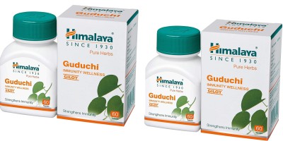 HIMALAYA Wellness Pure Herbs Guduchi Immunity Wellness |GILOY |Strengthens immunity| - 60 Tablet (helps increase the effectiveness of protective white blood cells which fight infection) Pack Of 2(Pack of 2)