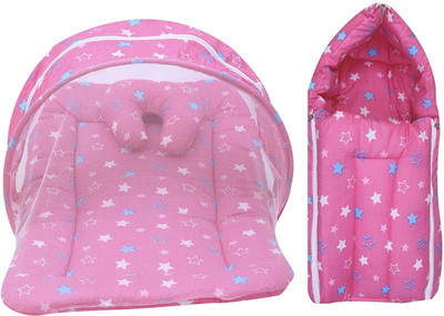 Miss & Chief by Flipkart Polycotton Baby Bed Sized Bedding Set(Pink, 1 Baby Bed, 1 Sleeping Bag, with pillow)