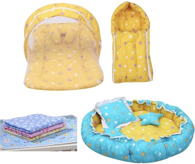 Fareto New Born Baby Daily Essentail Bedding Combo Pack(0-6 Months)(Total Items: 11)(Yellow)