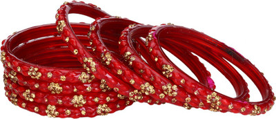 Somil Glass Crystal Bangle Set(Pack of 8)