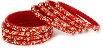 AFAST Glass Beads, Crystal Enamel Bangle Set(Pack of 8)