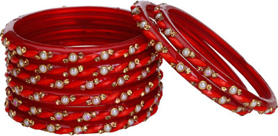 AFAST Glass Beads, Crystal Enamel Bangle Set(Pack of 8)