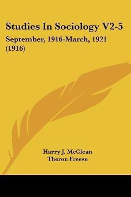Studies In Sociology V2-5(English, Paperback, McClean Harry J)