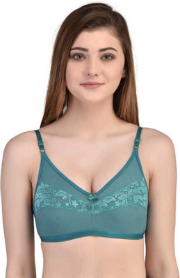 Cyxus 4G Women Full Coverage Non Padded Bra(Green)