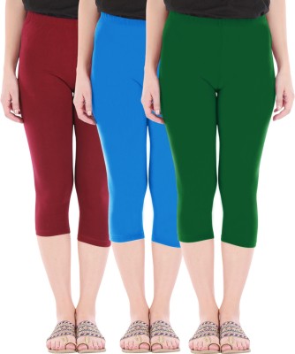 Buy That Trendz Capri Leggings Women Maroon, Blue, Green Capri