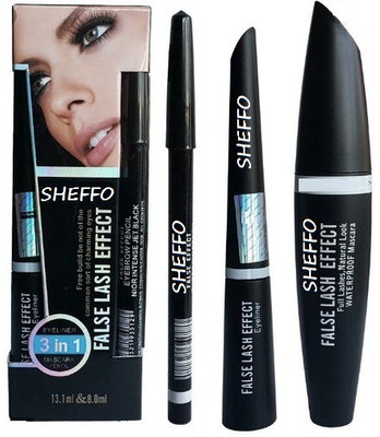 SHEFFO Eyebrow Black Pencil With Mascara & Liquid Eyeliner(3 Items in the set)