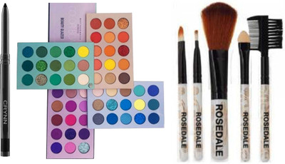Crynn Smudge Proof Essential Makeup HD16 Rosedale Beauty Kajal(7 Items in the set)