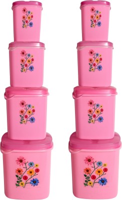 STOREMASTER Plastic Utility Container  - 300 ml, 650 ml, 1000 ml, 1500 ml(Pack of 8, Pink)