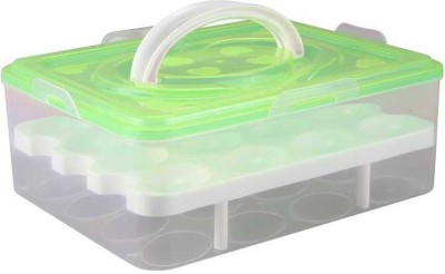 REVASTSKY Plastic Egg Container  - 2.66 dozen(Green, White)