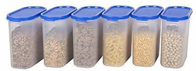 Analog Kitchenware Polypropylene Grocery Container  - 1500 ml(Pack of 6, Blue)