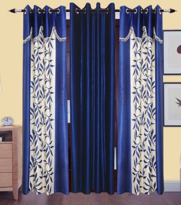 Ruhi Home Furnishing 274 cm (9 ft) Polyester Room Darkening Long Door Curtain (Pack Of 3)(Printed, Multicolor)