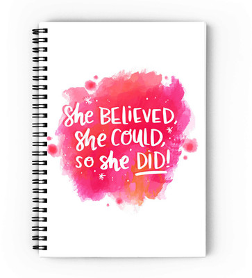 epheriwala She Believed She Could So She Did A5 Diary Unruled 160 Pages(White)