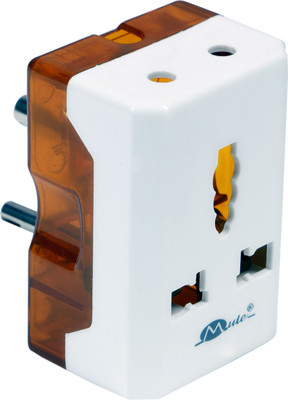 mute Travel Universal 6A -16A Electrical Multi Plug Adaptor Light to Power Electrical Socket Three Pin Plug(White, Brown)