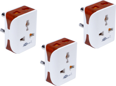 mute Universal Travel Electrical Multi Plug Adapter 6 Amp Electrical Socket ( Pack Of 3) 6 A Three Pin Socket