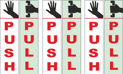 CREATIVE ADVERTISERS PUSH PULL (SET OF 3) Emergency Sign