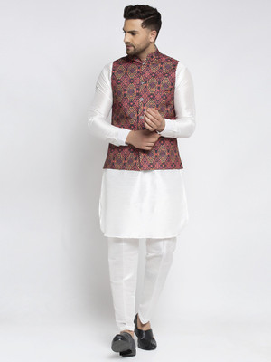 kaifoo Men Kurta Pyjama Ethnic Jacket Set