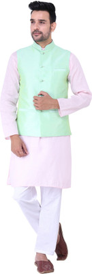 HUZUR Men Kurta Pyjama Ethnic Jacket Set