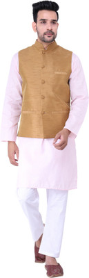 HUZUR Men Kurta Churidar Ethnic Jacket Set