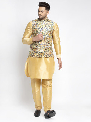 kaifoo Men Kurta Pyjama Ethnic Jacket Set