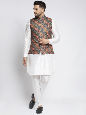 kaifoo Men Kurta Pyjama Ethnic Jacket Set