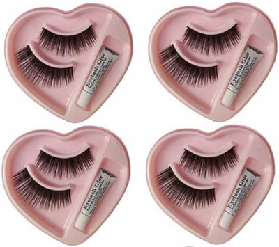 ShopCircuit False-Fake Eyelashes With Glue(Pack of 4)