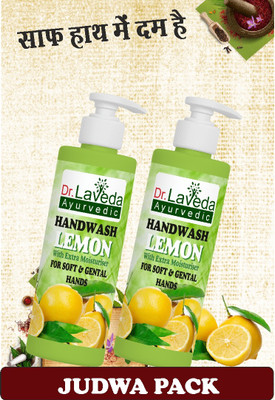 DR LAVEDA AYURVEDIC LEMON HANDWASH COMBO PACK Hand Wash Pump Dispenser(2 x 500 ml)