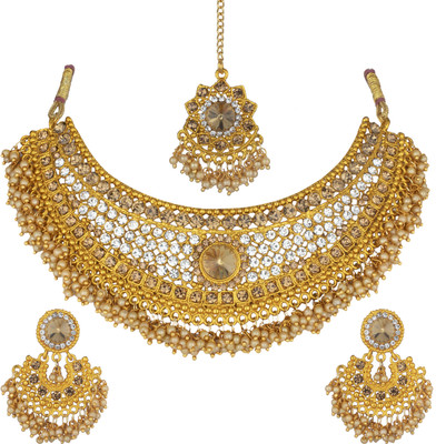 R A Enterprises Alloy Gold-plated Gold Jewellery Set(Pack of 1)